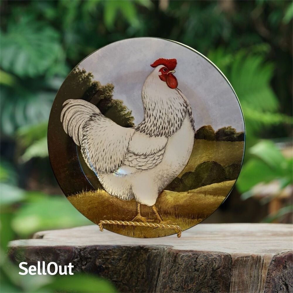 Sakura David Carter Brown Rooster Salad/Dessert Plates Set of 4 - Picture 2 of 4